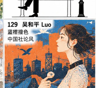 蓝橙颗粒社论参考图