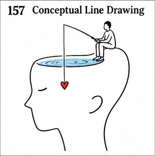 极简概念线描参考图