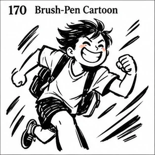 强动势毛笔漫画参考图