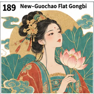 工笔扁平新国风参考图