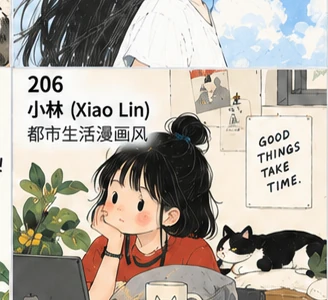 窗边生活漫画参考图