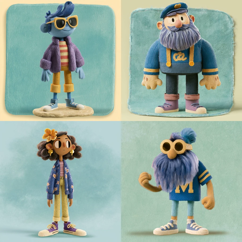 Additional Tactile Felt & Knitted 3D Puppet references