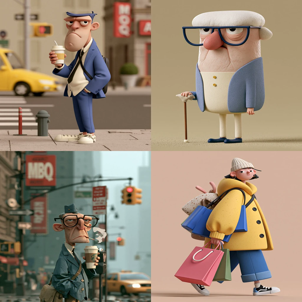 Additional Deadpan Stylized 3D Urban Character references