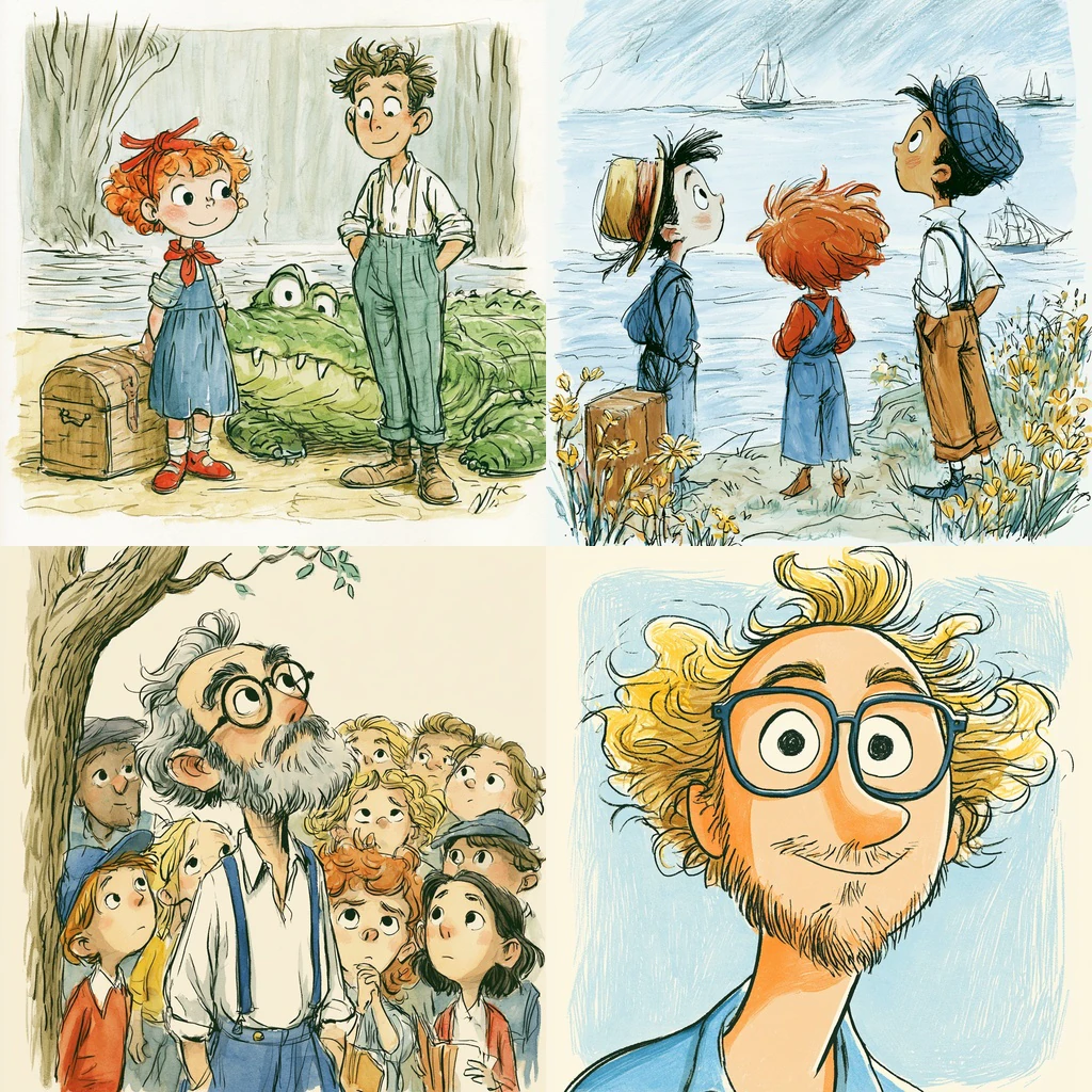 Additional Vintage Ink & Watercolor Comic Storybook references
