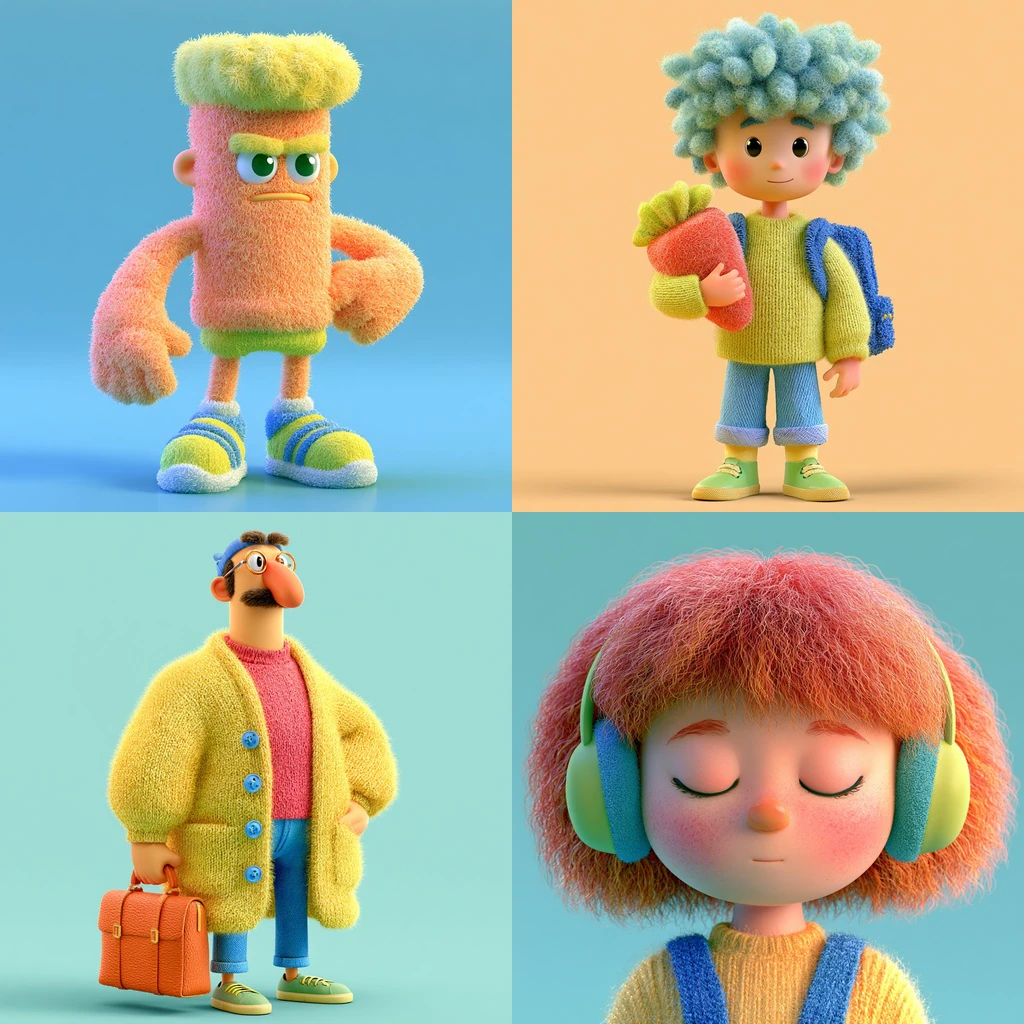 Additional Fuzzy Plush Toy 3D Character references