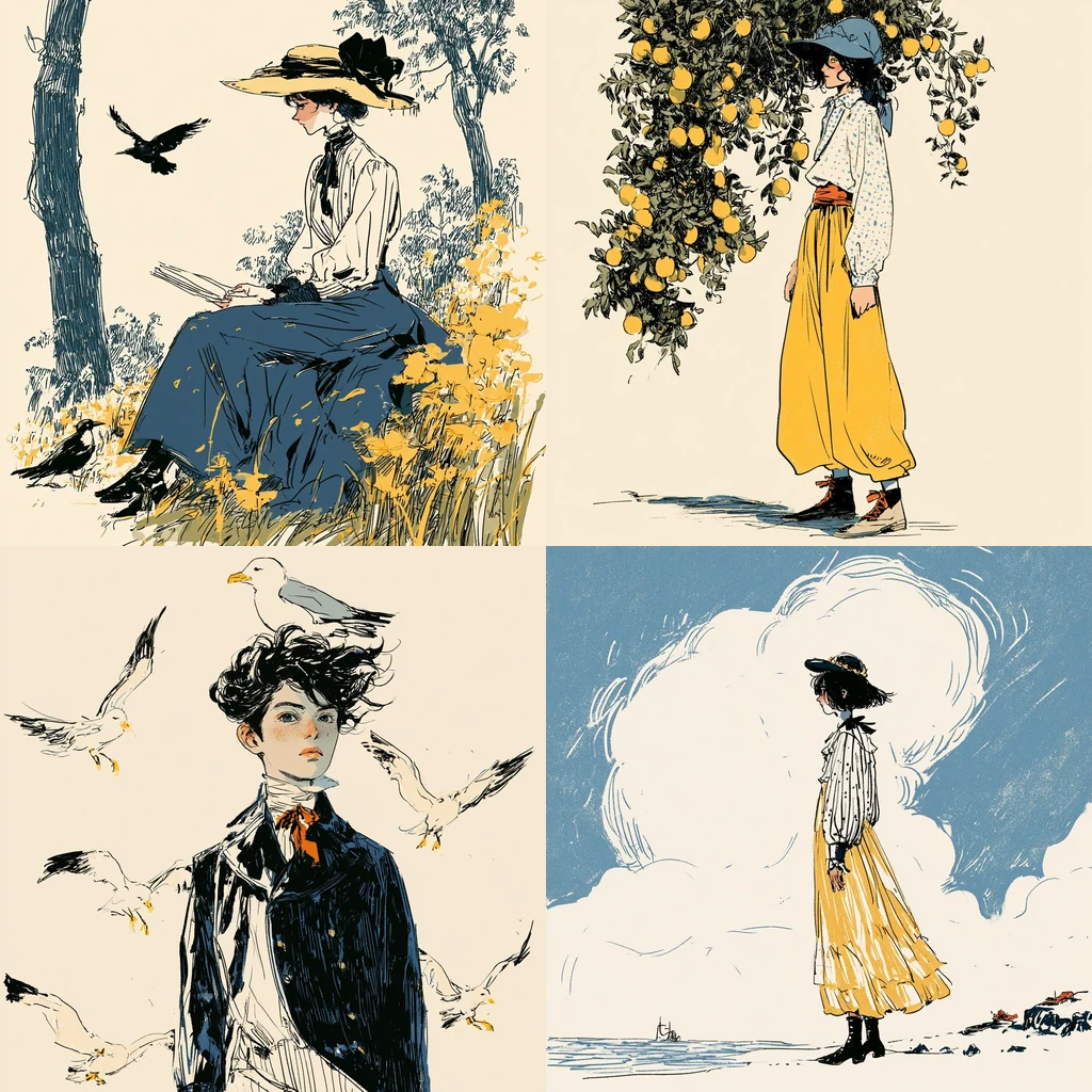 Additional Edwardian Vintage Ink Fashion Editorial references