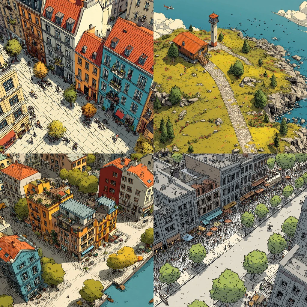 Additional Franco-Belgian Ligne Claire Urban Sketch references