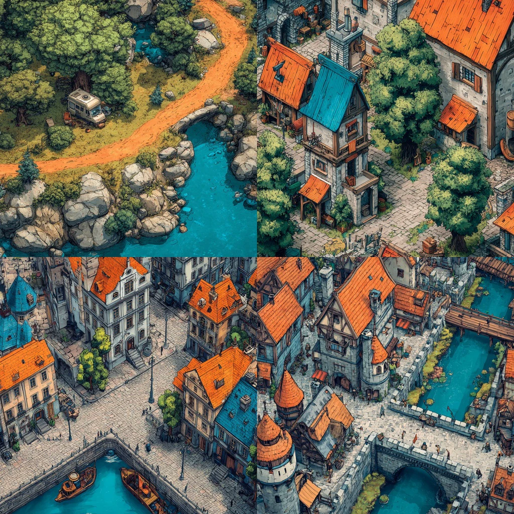 Additional Isometric Fantasy Illustrated Cartography references