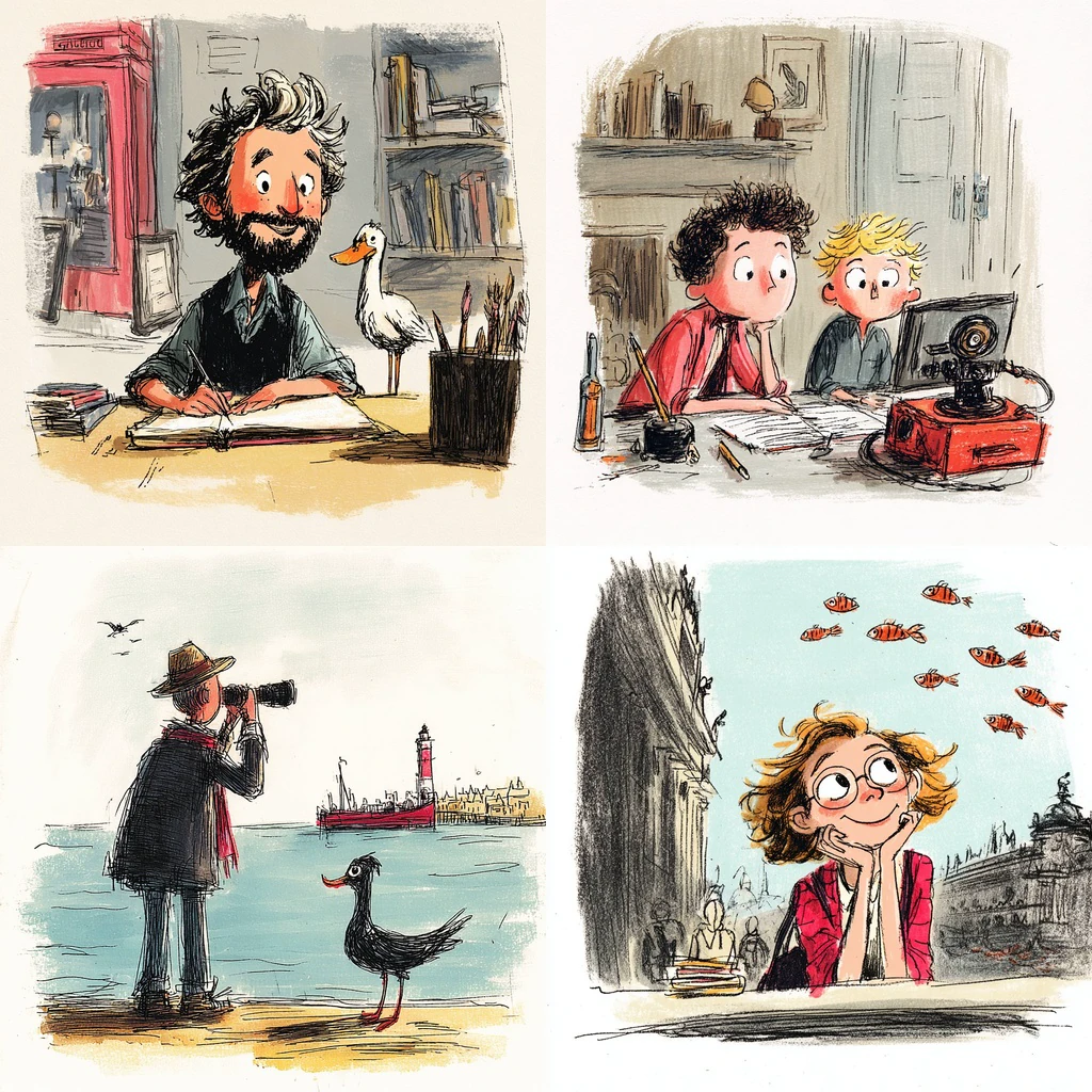 Additional Loose Ink & Gouache Storybook Studio references